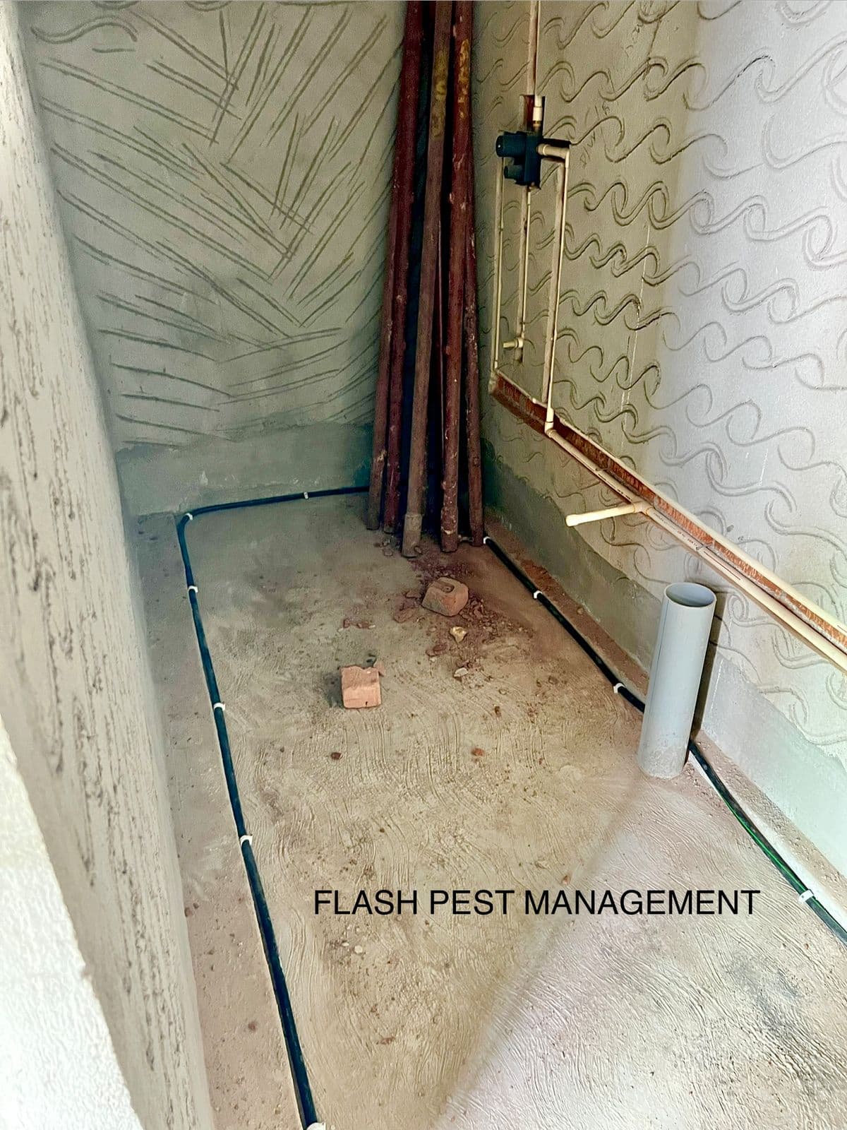 Underground reticulated piping system for long-term termite and pest control treatment